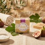 Savon de Marseille bio à la feuille de figuier 100g La Corvette sur lin naturel