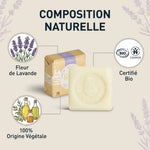 Savon Marseille bio lavande La Corvette 100g avec ingrédients naturels certifiés