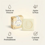 Savon Marseille lait ânesse bio La Corvette 100g avec bénéfices: nettoie, apaise, nourrit, convient tous