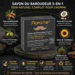 Savon rasage bio Florame Baroudeur 5 en 1 avec ingrédients organiques et certifications écologiques