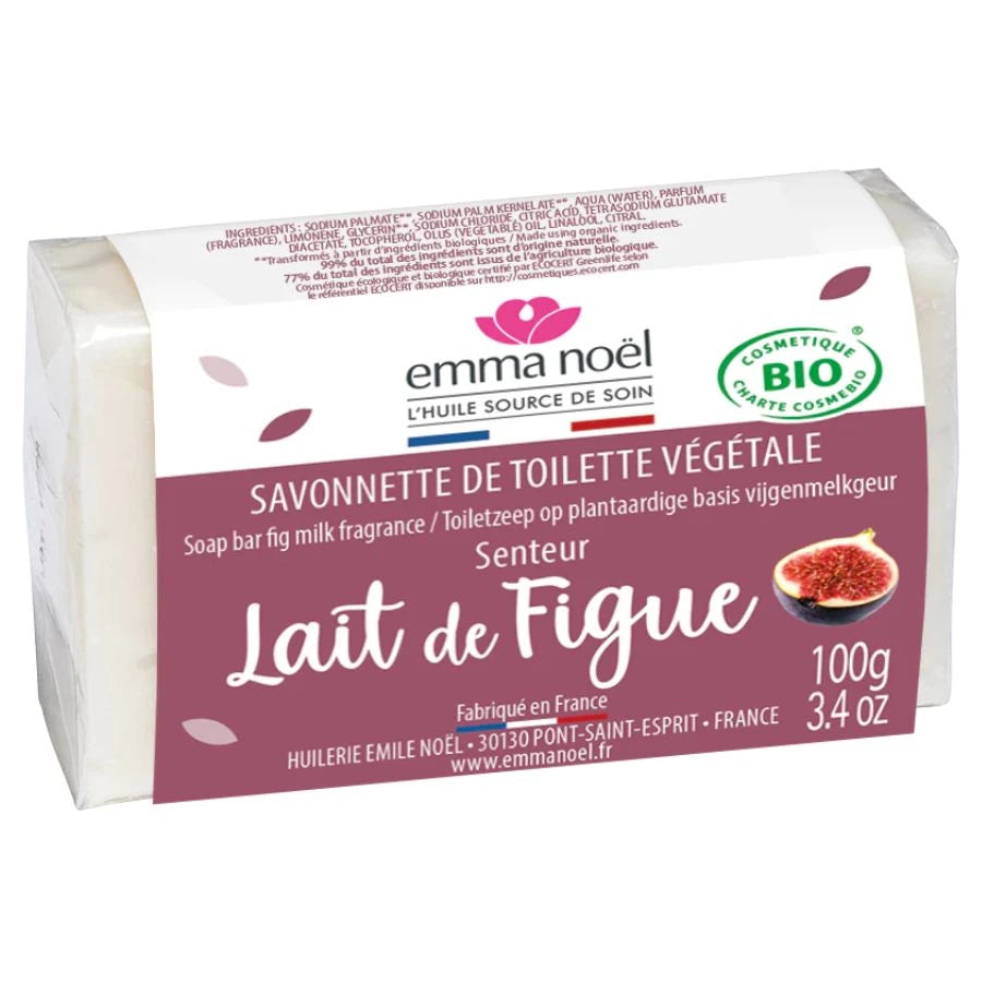 Un savon de toilette végétale seneur lait de figue de la marque Emma Noël