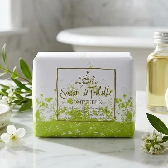 Savon de Toilette Somptueux 170g Jardin de mon Grand Père dans salle de bain luxe