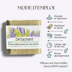 Savon détachant bio Eolesens 150g avec mode d'emploi - nettoyage naturel tous textiles