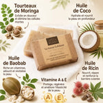 Savon exfoliant Moringa 100g avec huiles de coco, baobab et ricin - Comptoir des Huiles