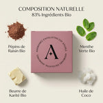 Savon exfoliant Andromée pépins de raisin et menthe 100g avec ingrédients bio naturels