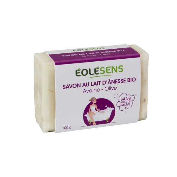 Savon au lait d'ânesse Bio - Avoine et Olive - 100g - Eolesens