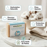 Savon lait d'ânesse bio Eolesens 100g avec fleurs de coton et ses bénéfices hydratants naturels
