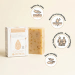 Savon solide lait de chèvre Antheya 100g avec bénéfices : apaise peau sensible, nourrit, famille complète