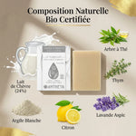 Savon solide lait de chèvre Antheya 100g avec ingrédients naturels bio pour adolescents