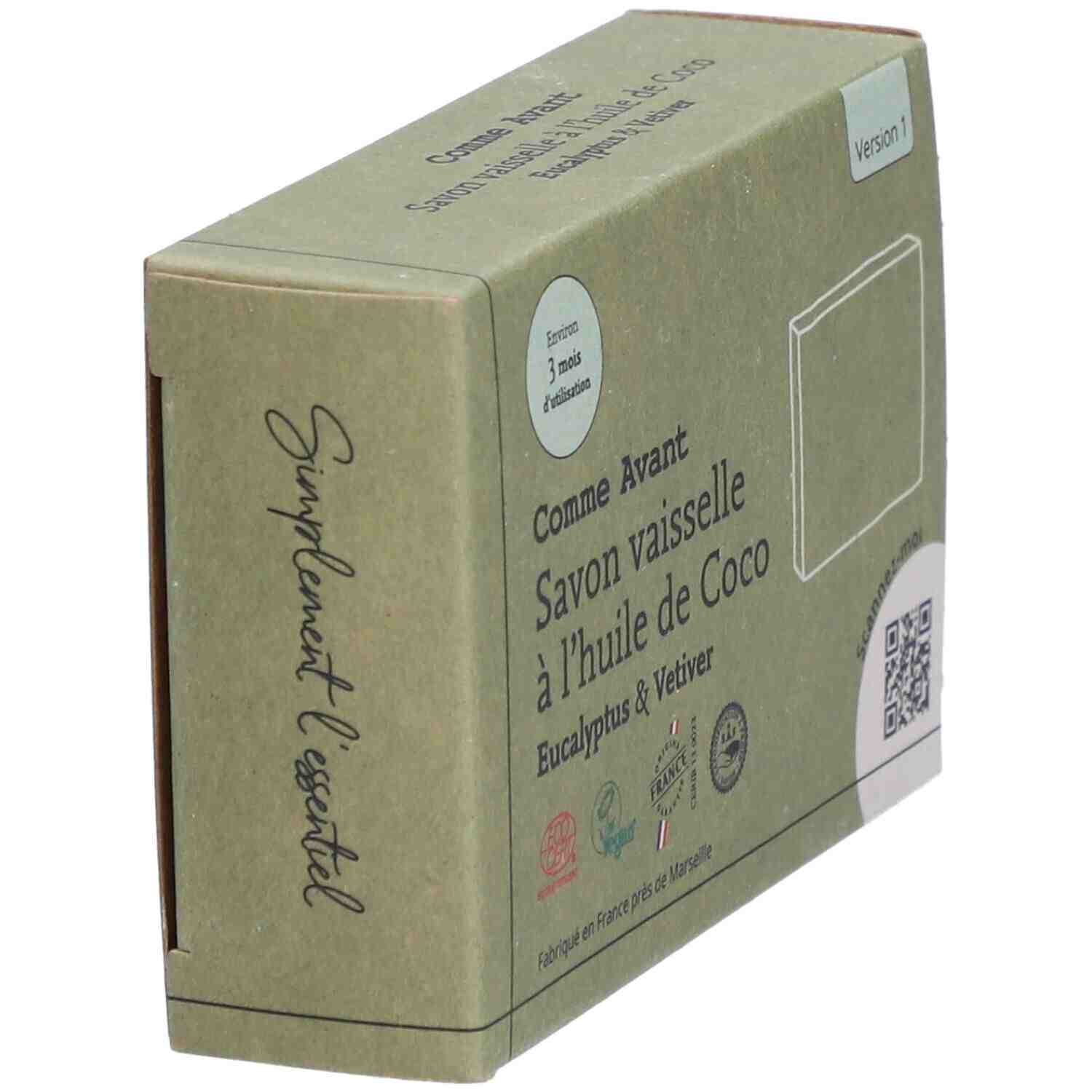  Un savon vaisselle à l’huile de coco de 150 g de la marque Comme Avant vue de côté