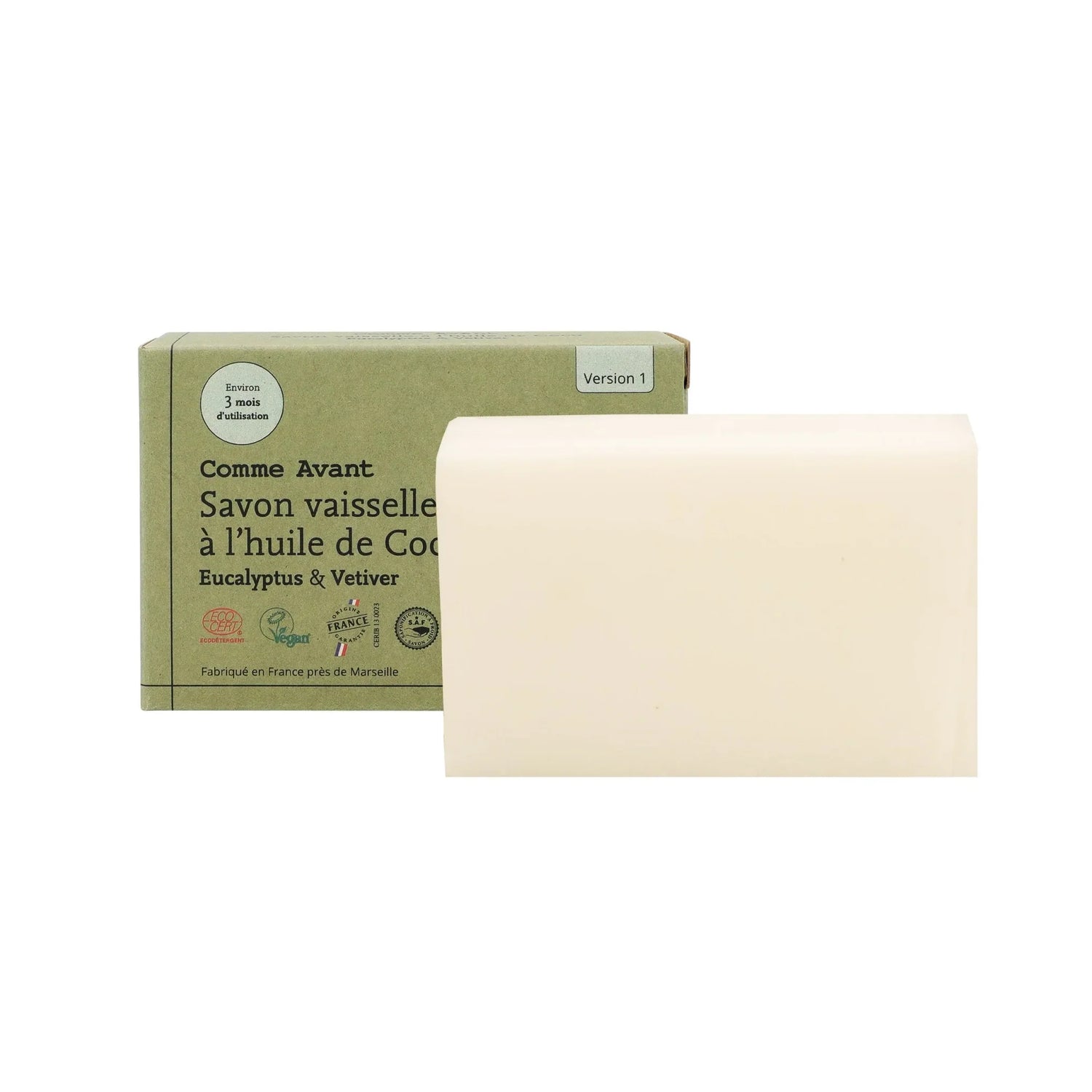 Savon vaisselle solide Comme Avant à l'huile de coco