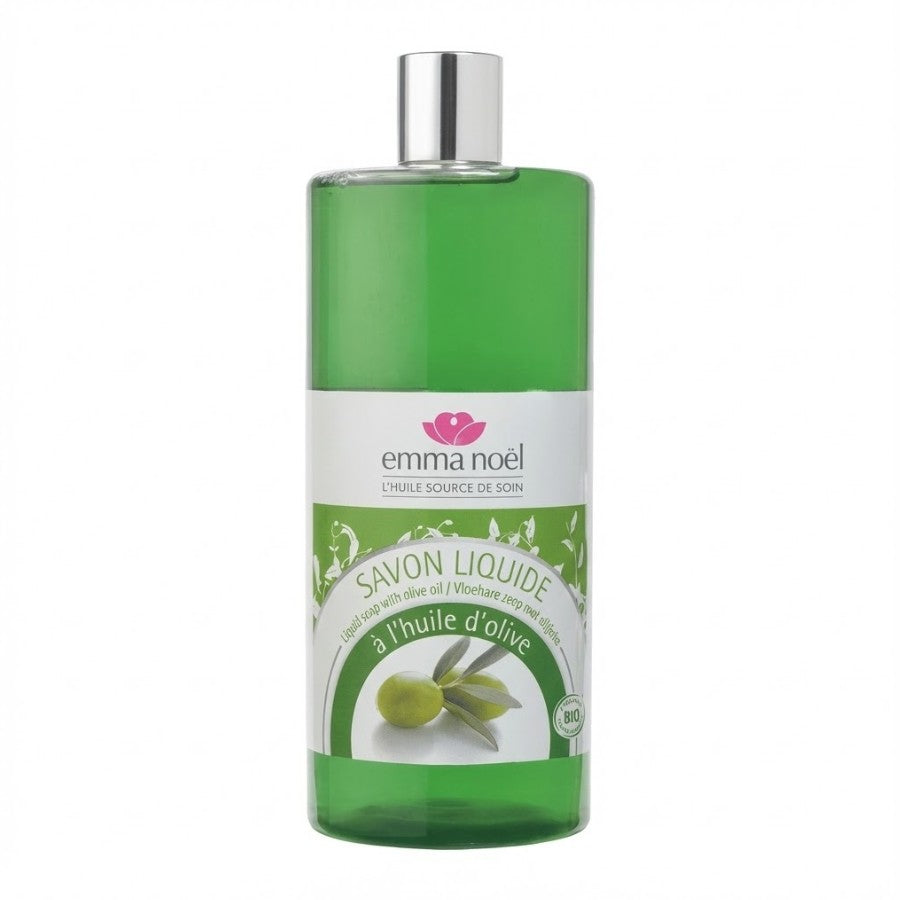 Un savon liquide Huile d'Olive bio de 1 L de la marque Emma Noël.