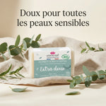Savonnette Emma Noël hypoallergénique 100g doux peaux sensibles sur tissu lin