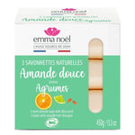 Des savonnettes senteur agrumes  de la marque Emma Noël. 