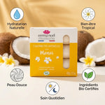 Savonnettes Monoï Bio Emma Noël 3x150g avec bénéfices hydratation et ingrédients certifiés