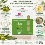 Savonnettes olive bio Emma Noël 3x150g avec ingrédients naturels et certification cosmétique