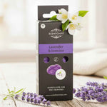un pack de cire parfumée lavande jasmin de la marque scentchips entourée de fleur de jasmin et de brins de lavande