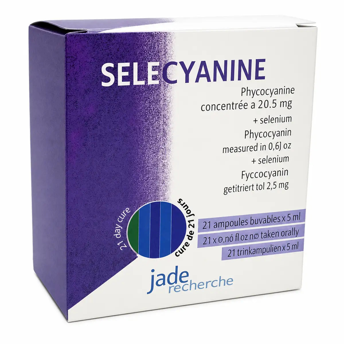 Sélecyanine phycocyanine 20,5 mg boîte 21 ampoules Jade Recherche