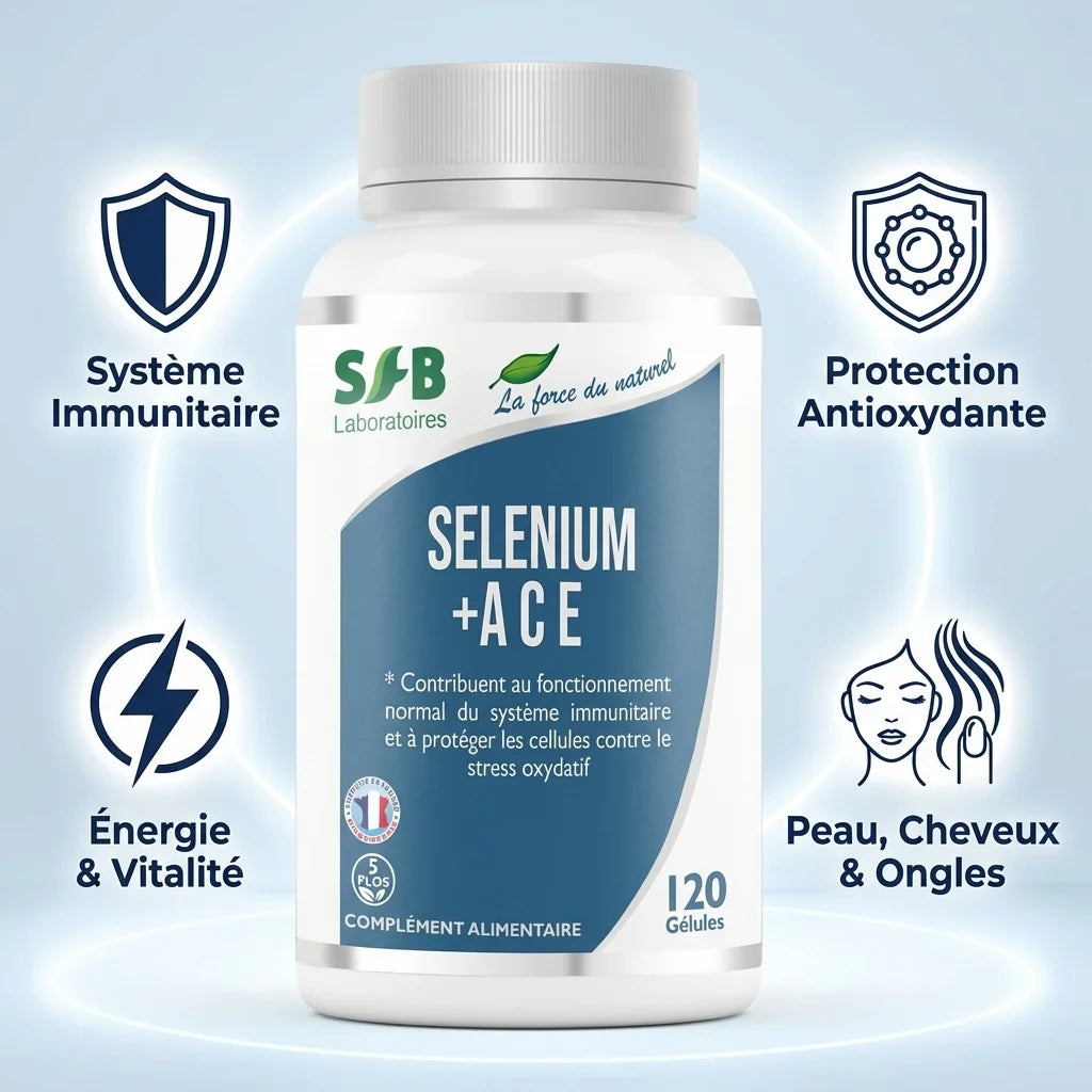 Selenium + ACE 120 gélules SFB - Complément immunitaire antioxydant pour énergie et vitalité