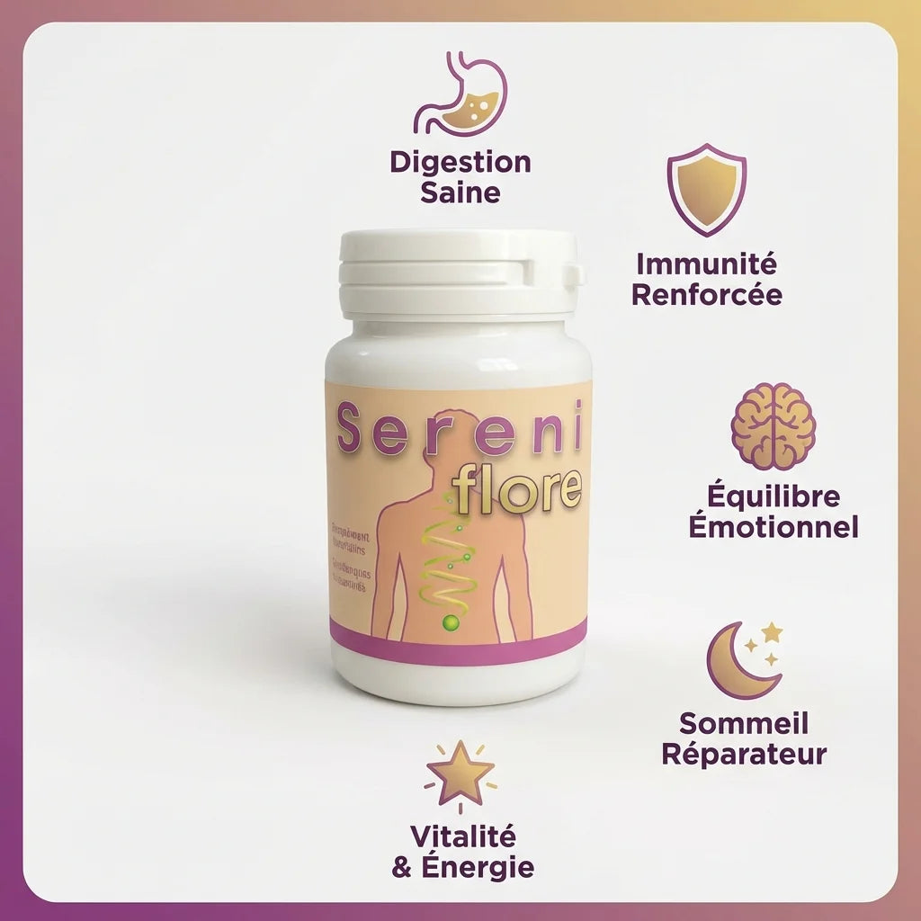 Séréniflore probiotiques 60 gélules avec bénéfices digestion immunité sommeil énergie