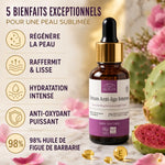 Sérum Anti-âge Intense 30ml Comptoir des Huiles - Flacon avec compte-gouttes or sur fond marbre