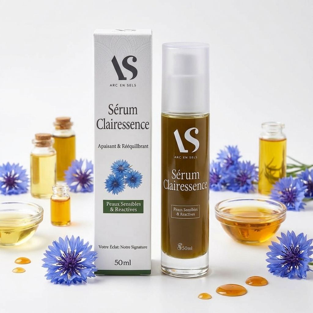 Sérum Clairessence Bio 50ml Arc en Sels avec ingrédients naturels et fleurs bleues