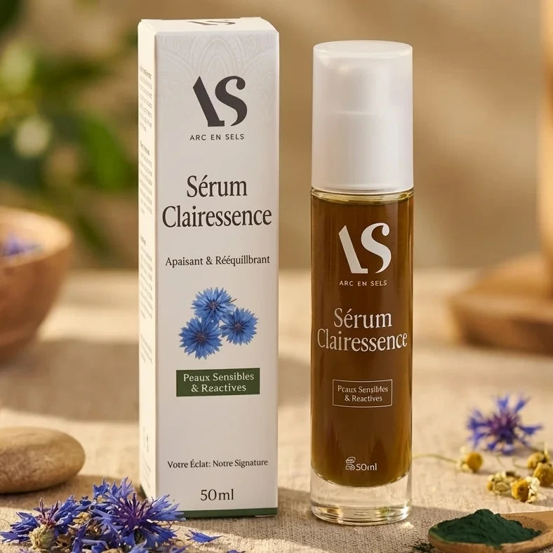 Sérum Clairessence Bio 50ml Arc en Sels avec fleurs et pierre, cosmétique naturel spa