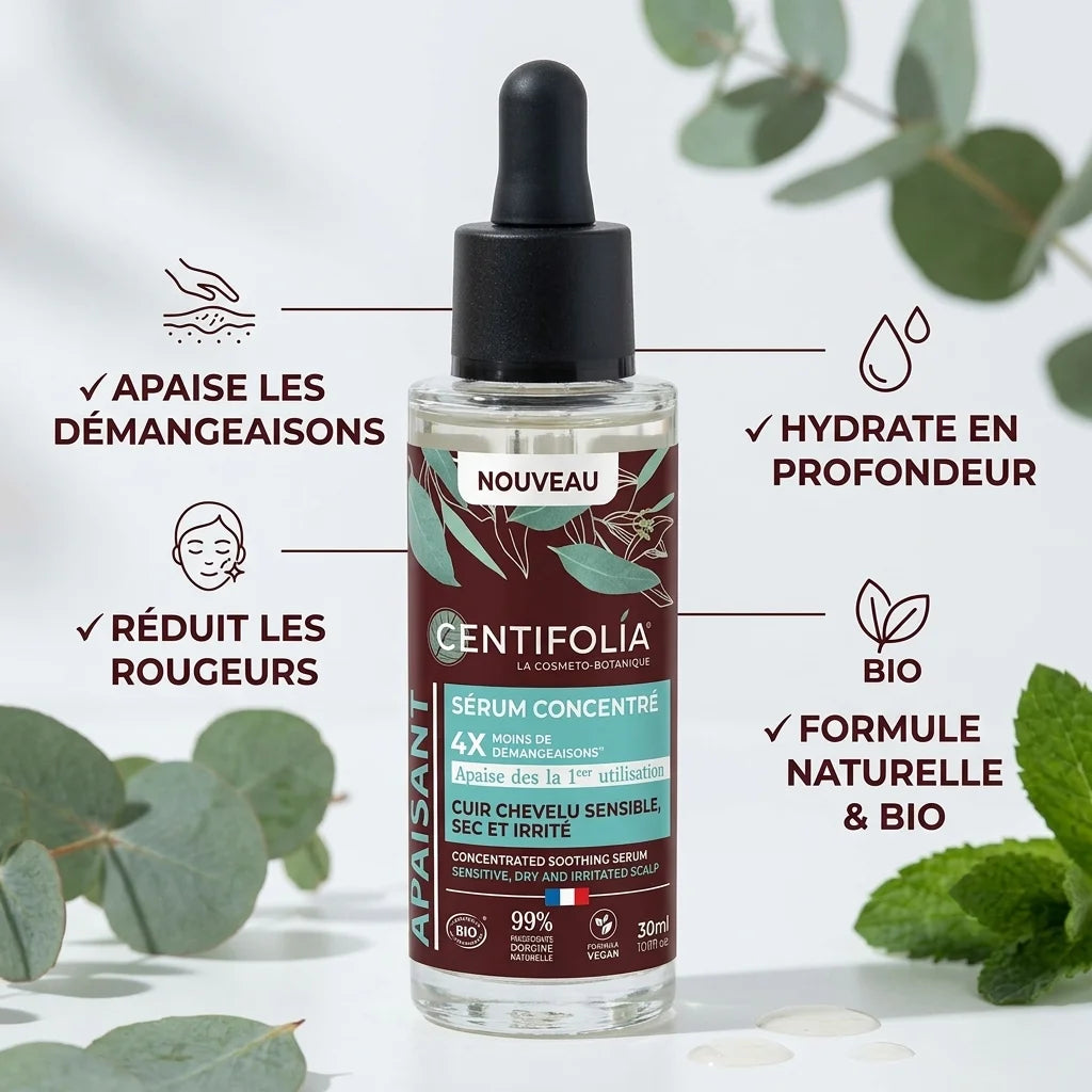 Sérum Apaisant Bio Centifolia 30ml avec bénéfices naturels et ingrédients botaniques