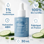 Sérum hydratant Endro 1% acide hyaluronique 30 mL avec concombre et spécifications produit