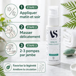Sérum Jambes Légères Bio Arc en Sels avec mode d'application - massage circulatoire décongestionnant