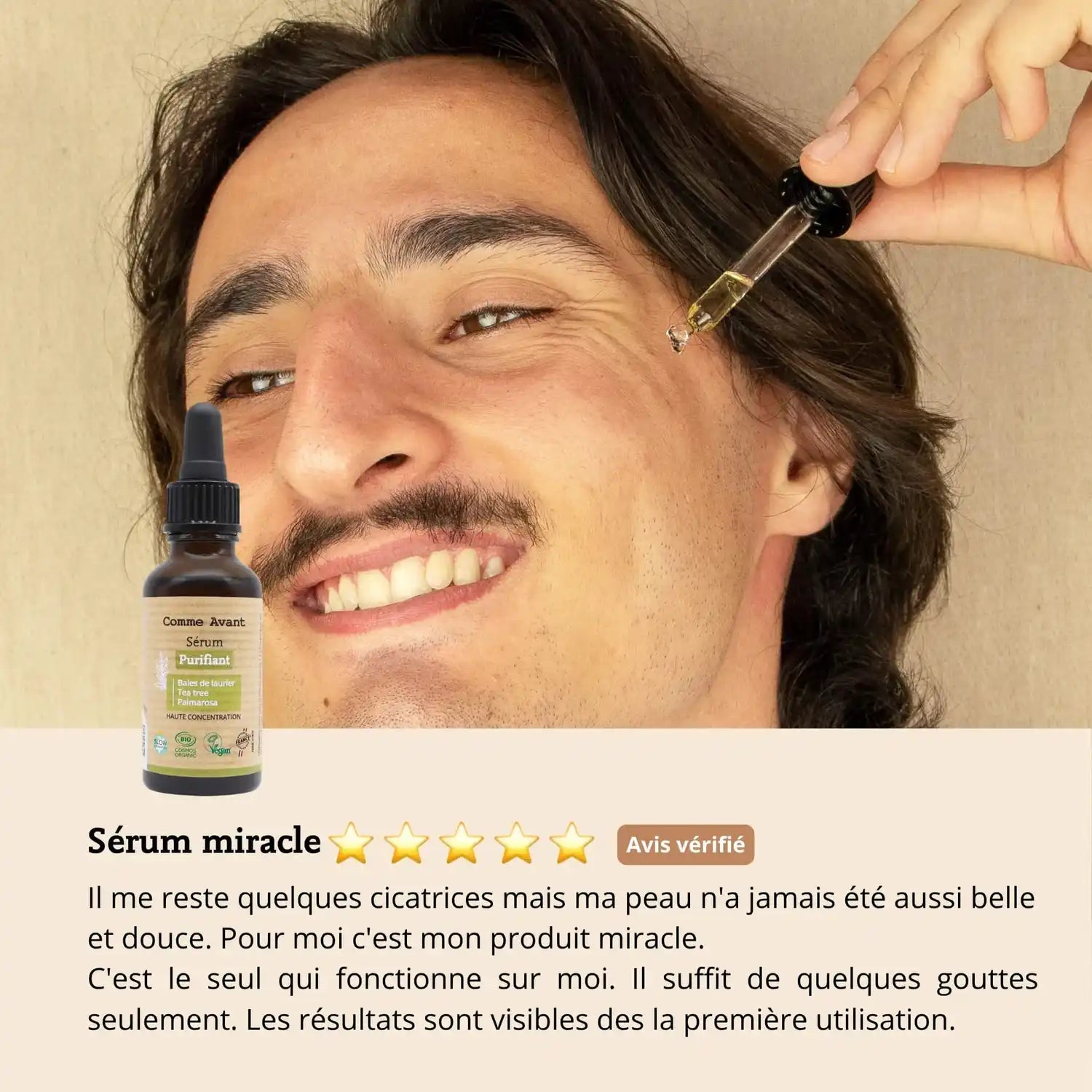 Les avis à propos du sérum visage purifiant de 30 ml de la marque Comme Avant