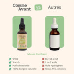 Comparatif entre Un sérum visage purifiant de 30 ml de la marque Comme Avant, et les sérums des autres marques