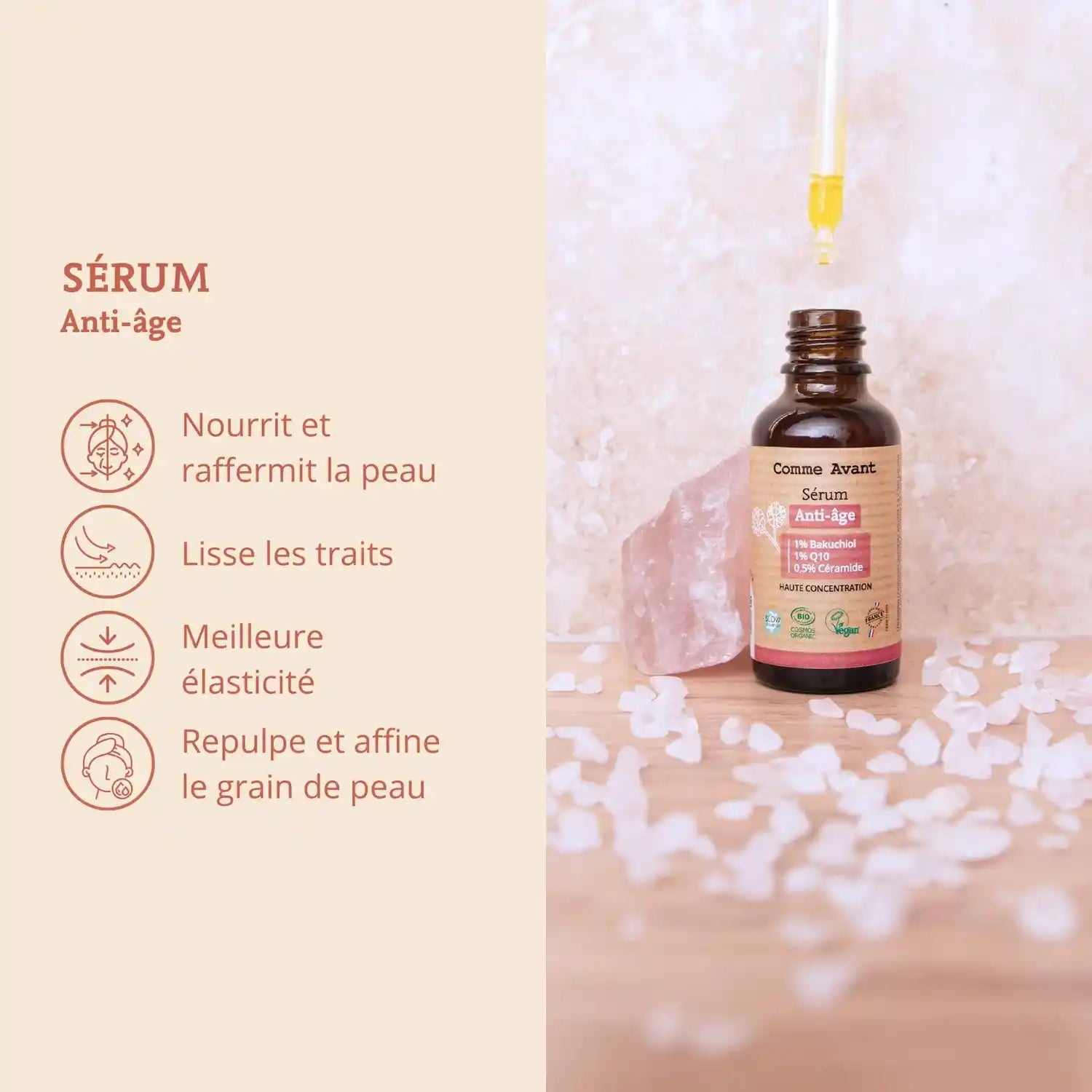 Les bienfaits du sérum visage anti-âge de 30 ml de la marque Comme Avant
