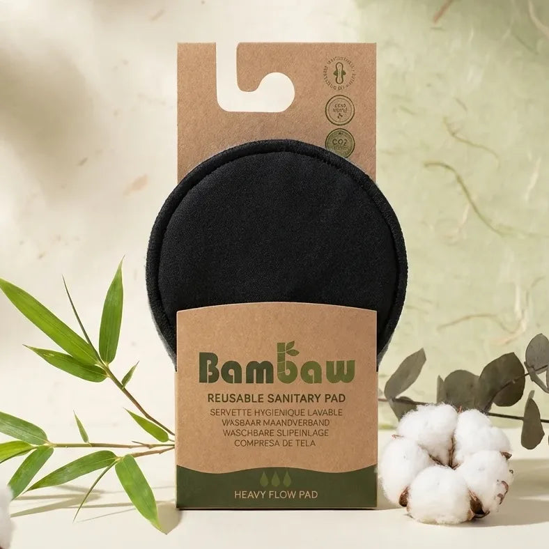 Serviette hygiénique lavable Bambaw flux abondant avec emballage écologique kraft