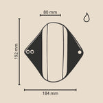 Les dimensions de la serviette hygiénique lavable flux léger de la marque Bambaw
