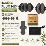 Serviettes lavables Bambaw flux mixte x6 avec pochette étanche, produit écologique réutilisable