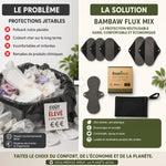 Serviettes lavables Bambaw flux mixte avec pochettes - comparaison problème solution zéro déchet