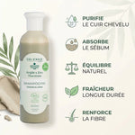 Shampoing cheveux gras bio argile eau thermale 250ml avec bénéfices purifie sébum