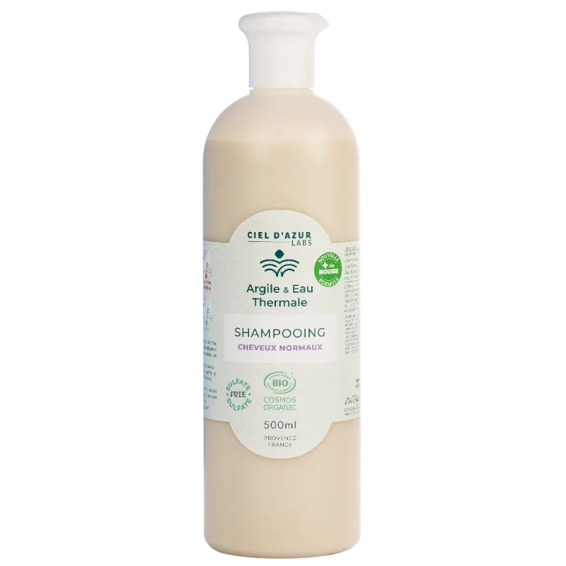 Shampoing de 500ml de shampoing pour cheveux normaux de la marque Argile & Eau Thermale 