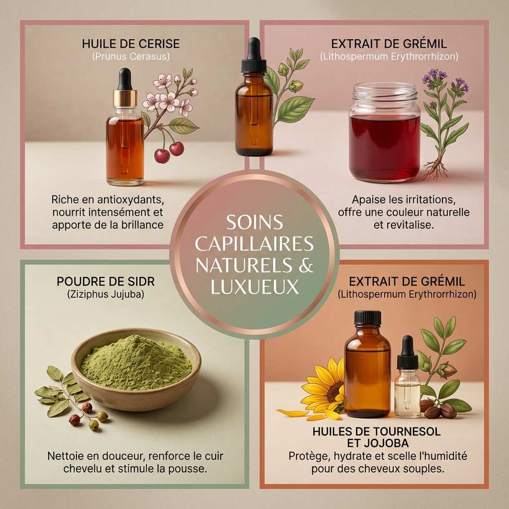 Shampoing Color Block Lamazuna - Ingrédients naturels cerise, sidr, grémil et jojoba pour cheveux colorés