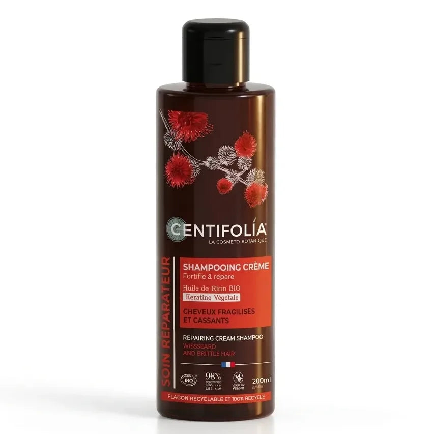 Shampooing crème réparateur Centifolia 200ml pour cheveux fragilisés et cassants