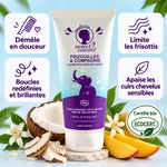 Shampoing enfant bio demêlant cheveux bouclés Noire Ô Naturel 200ml, tube violet et ingrédients naturels