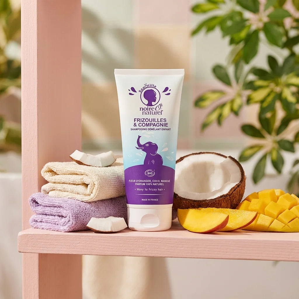 Shampoing enfant bio Frizouilles et Cie Noire O Naturel avec ingrédients naturels