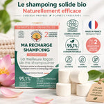 Shampoing Fleur de Lotus Bio Anotherway - Pack 6 pastilles, certifié Cosmos Organic, sans sulfates