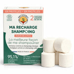 Shampoing Fleur de Lotus Bio Anotherway - Pack 6 pastilles, boîte verte et corail sur fond blanc