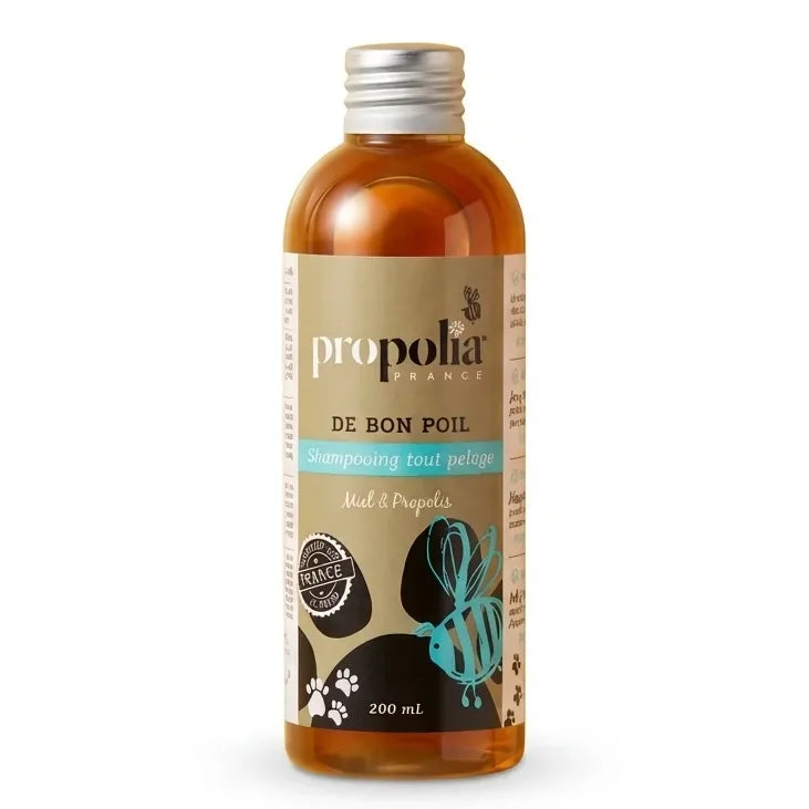 Shampoing naturel Propolia miel propolis 200ml flacon pour chien chat