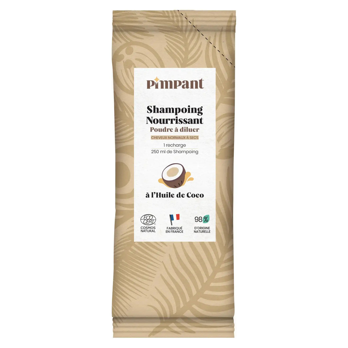 Un stick de 25 grammes de Shampoing en poudre à diluer Nourrissant parfum Coco de la marque Pimpant