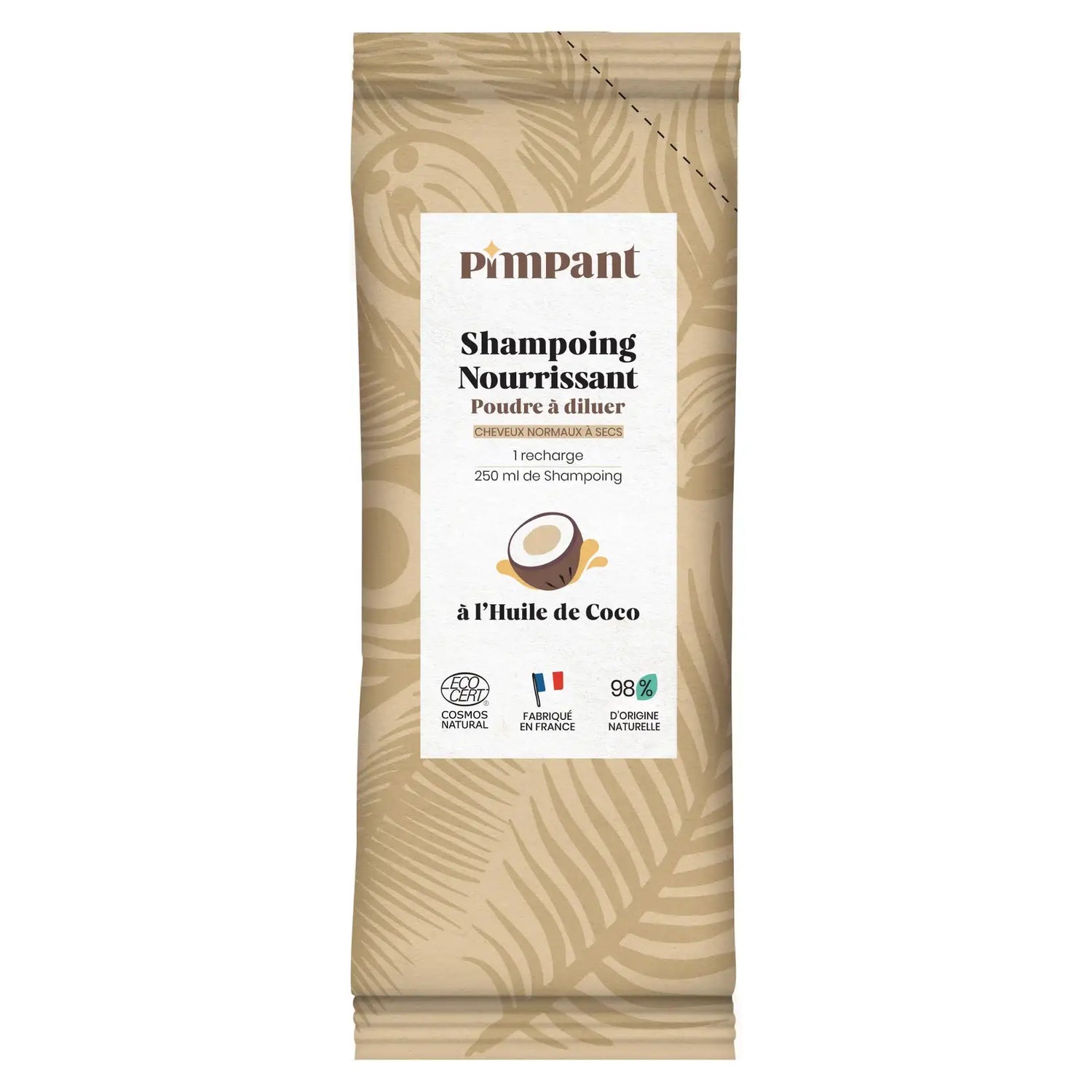 Un stick de 25 grammes de Shampoing en poudre à diluer Nourrissant parfum Coco de la marque Pimpant