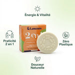 Shampoing savon solide Lamazuna 2 en 1 corps et cheveux avec packaging écologique
