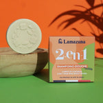 Shampoing Douche solide 2 en 1 de Lamazuna posé un support 